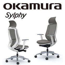 PChome精選電腦椅優惠-【日本OKAMURA】Sylphy人體工學概念椅(白框)(烏雲灰色)