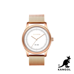 PChome精選手錶優惠-KANGOL弧形流線時尚腕錶38mm米蘭帶(玫瑰金)-玫瑰金框KG71238