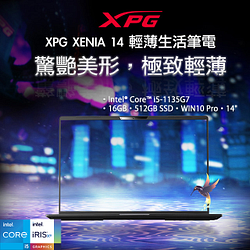 PChome精選其他品牌優惠-XPGXENIAXENIA14I5G11GXELX-BKCTW(i5-1135G7/16GB/512GBSSD/W10P/14)