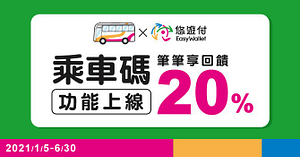 悠遊付乘車碼功能上線 筆筆享20%回饋!