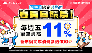 Pi錢包綁慢點付每週五最高享11%回饋