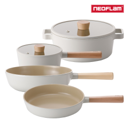 PChome精選鍋具優惠-NEOFLAMFIKA鑄造不沾鍋22cm湯鍋+28cm平底鍋+26cm炒鍋+18cm單柄湯鍋四鍋組(不挑爐具、IH適用)