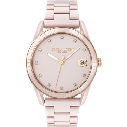 PChome精選手錶優惠-COACH優雅晶鑽陶瓷腕錶/粉/36mm/CO14503264