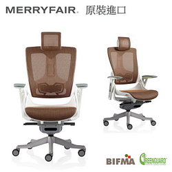 PChome精選電腦椅優惠-【Merryfair】WAU系列時尚人體工學椅（白背橘網）