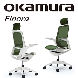 PChome精選電腦椅優惠-【日本OKAMURA】Finora人體工學概念椅(白框)(網座)(深綠色)