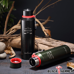 PChome精選杯瓶優惠-BLACKHAMMER304不鏽鋼超真空運動瓶890ML-2入組(黑+綠)