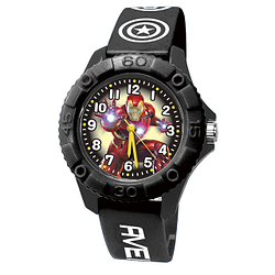 PChome精選手錶優惠-【Marvel漫威】復仇者聯盟雙色殼兒童手錶_帥氣鋼鐵人(黑)