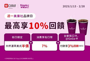 美廉社品牌日，週一街口支付最高享10%回饋