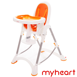 PChome精選婦幼優惠-【myheart】折疊式兒童安全餐椅/多功能可調式兒童餐椅-甜甜橘