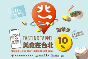 於「台北市活動店家」使用悠遊付消費 筆筆享10%回饋