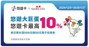 悠遊大巨蛋 悠遊卡最高回饋10%