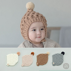 PChome精選童裝優惠-[HappyPrince]韓國製NewConey毛線針織精靈保暖嬰兒帽-多色