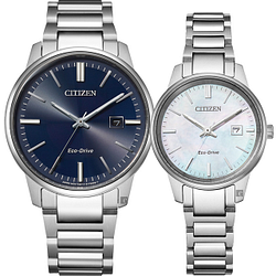 PChome精選手錶優惠-CITIZEN星辰光動能城市情侶手錶對錶BM7521-85L+EW2591-82D
