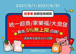 街口支付街享券｜量販超商最高5%無上限