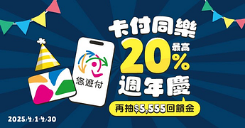 卡付同樂 最高回饋20%