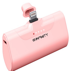 PChome精選Qi/行動電源優惠-infinity日本突破上市PD快充等級iPhone20W直插快充迷你行動電源粉色款