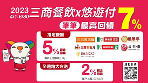 至三商集團使用悠遊付結帳享5%悠遊付回饋金