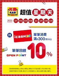 超值星期天光南單筆消費滿額10%回饋