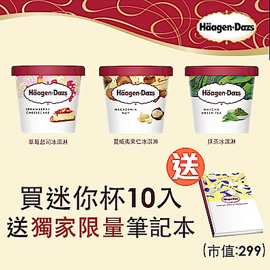 Haagen dazs哈根達斯外帶冰淇淋迷你杯商品禮券10張入