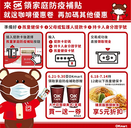家庭防疫補貼選OK超商~再享指定鮮食5元優惠！