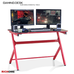 PChome精選辦公傢俱優惠-【RICHOME】WARRIOR電競玩家電腦桌-單層款(紅色)