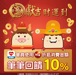 小萊會員使用 Hi點折抵消費金額 筆筆回饋10%
