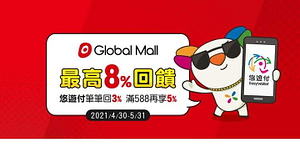 吃喝玩樂就到環球購物中心最高享8%回饋！