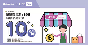 LINE Pay單筆滿$198 享最高LINE POINTS 10%回饋