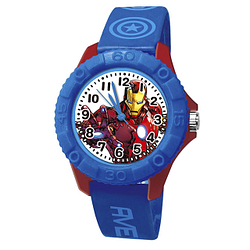 PChome精選手錶優惠-【Marvel漫威】復仇者聯盟雙色殼兒童手錶_鋼鐵人(藍)