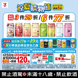 國際啤酒節 指定商品3件79折 6件77折