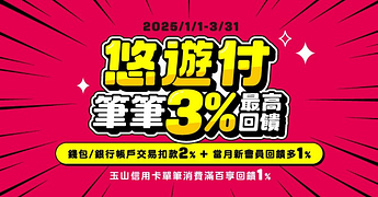 悠遊付錢包/銀行帳戶筆筆最高回饋3%