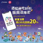 艋舺四大夜市 使用悠遊付單筆消費滿150元享20%回饋